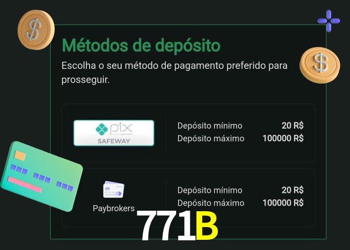 O cassino 771Bbet oferece uma grande variedade de métodos de pagamento